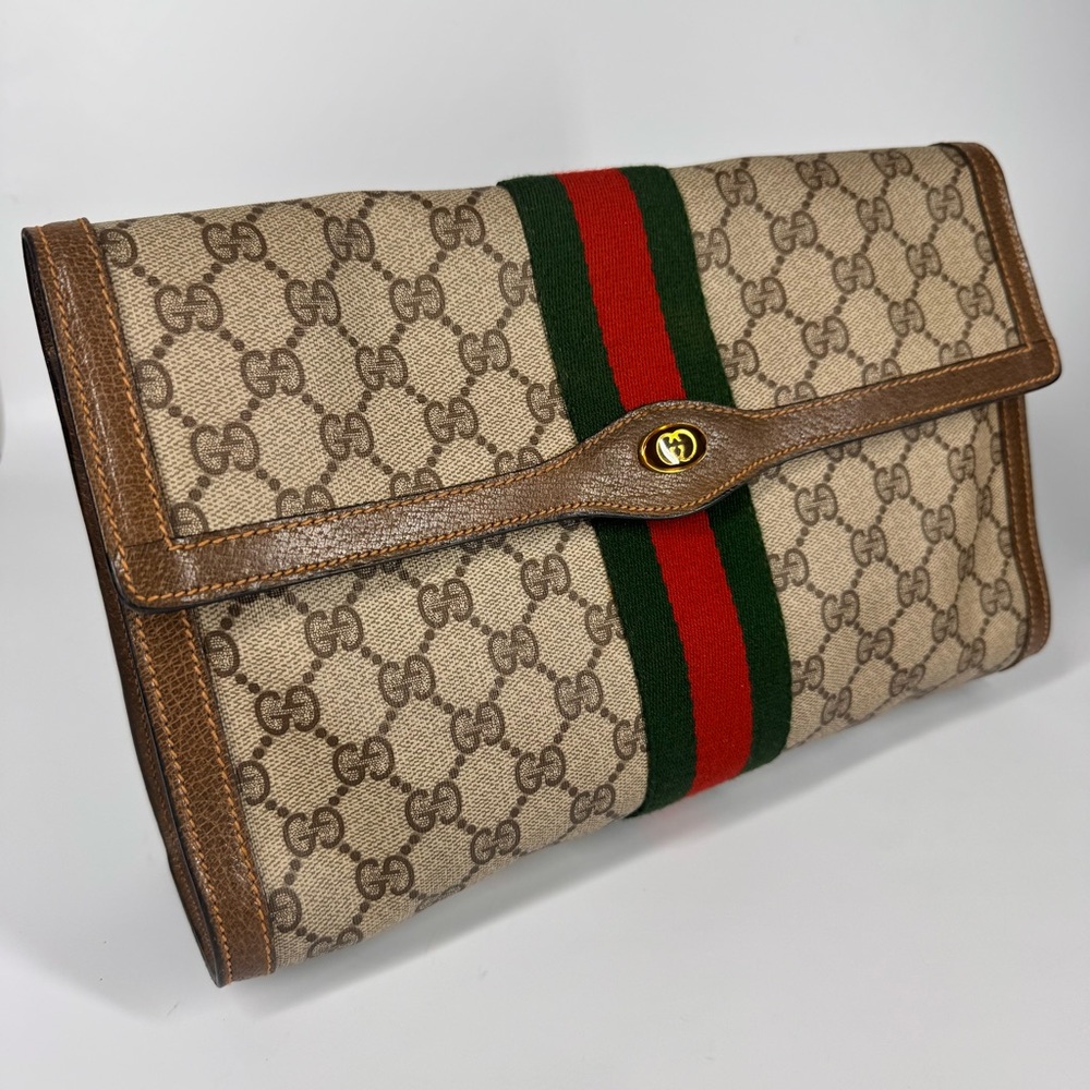 Gucci Ophidia GG Supreme Monogram Clutch – RARE LARGE SIZE - Picture 4 of 13